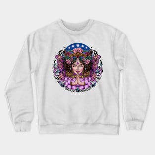 Wild Spirit Lotus Flower - Boho Goddess Crewneck Sweatshirt